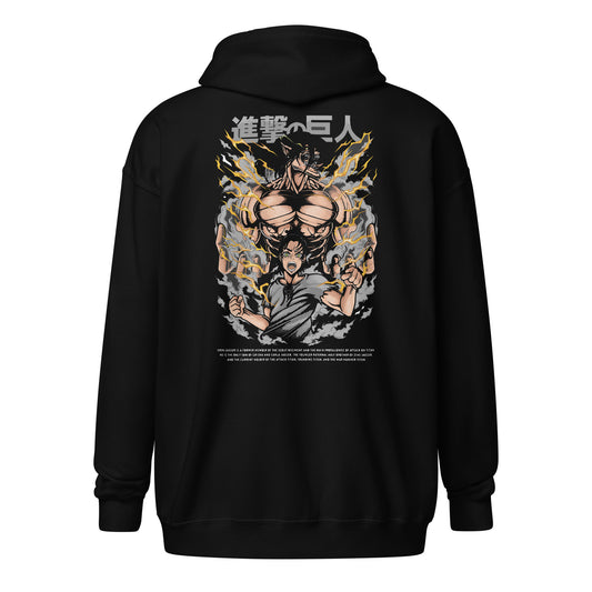 Eren Jäger Unisex Heavy-Blend Zip Hoodie Attack on Titan